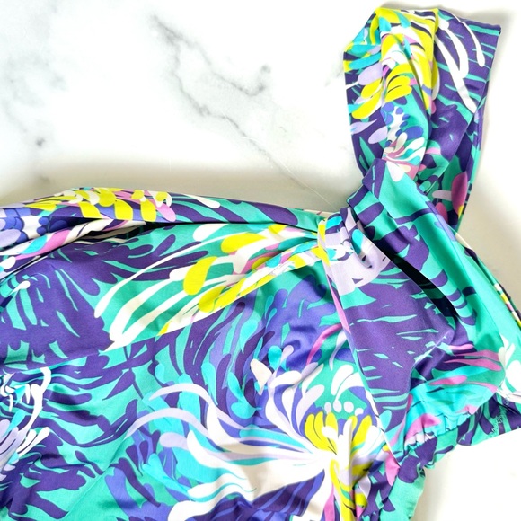 Garnet Hill Asymmetrical Ruched Bathing Suit - Picture 4 of 10